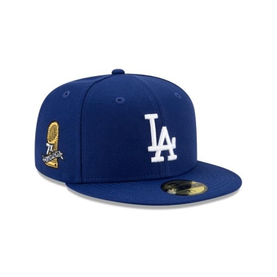 Blue Los Angeles Dodgers Hat - New Era MLB 7x World Series Champions 59FIFTY Fitted Caps USA4967180